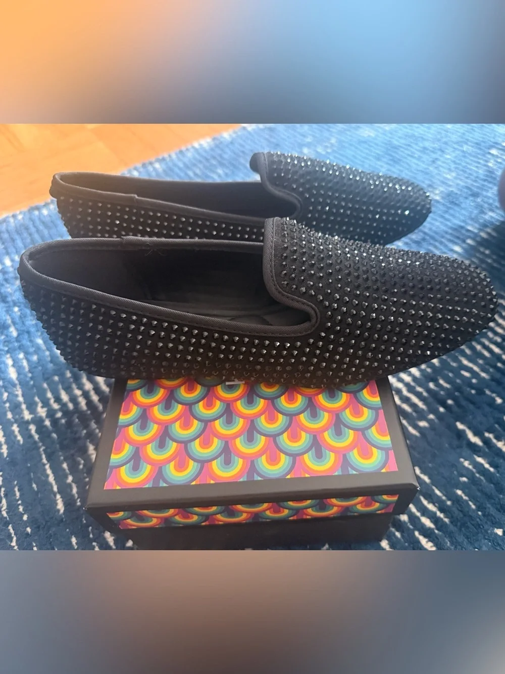 Kurt Geiger Black Crystal Slip-On Loafers Size 40 (US 9)